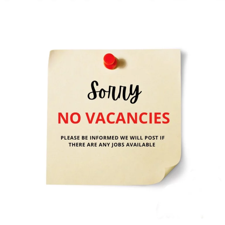no vacancy